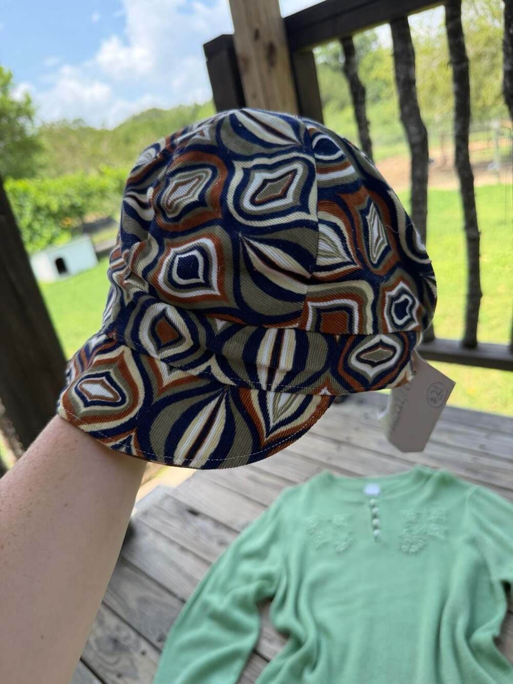 Sewing Mends The Soul Handmade Mod Geo Print Newsboy Style Hat
